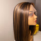 Academe | 14" Honey Brown Highlight Lace Frontal Synthetic Wig