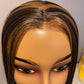 Academe | 14" Honey Brown Highlight Lace Frontal Synthetic Wig