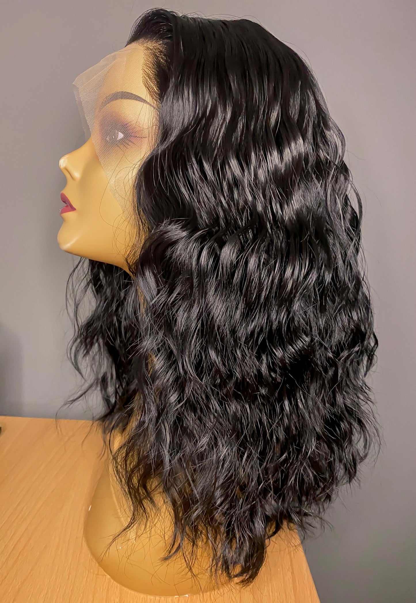 Honours | 14" Natural Black Wavy Bob Frontal Synthetic Wig