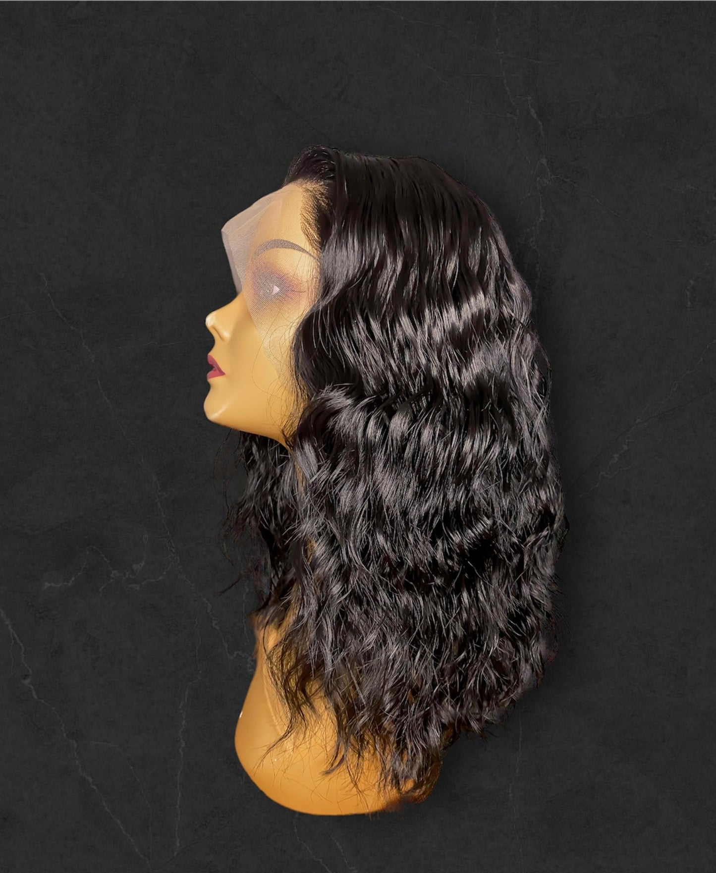 Honours | 14" Natural Black Wavy Bob Frontal Synthetic Wig